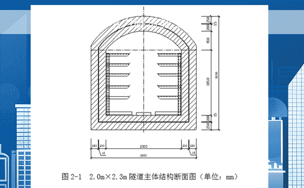 北京某电力隧道工程投标施工组织设计-隧道主体结构断面图png.png